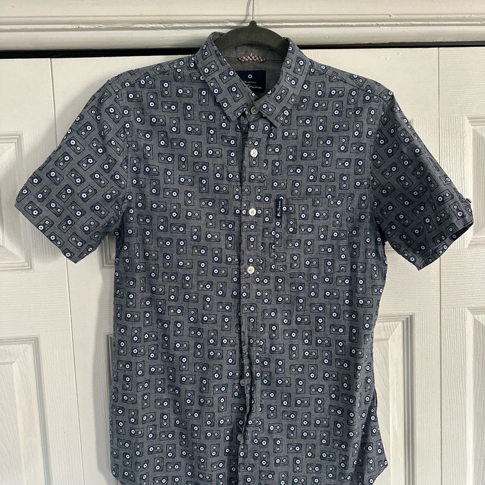 Ben Sherman Blue Geometric Button Down Shirt